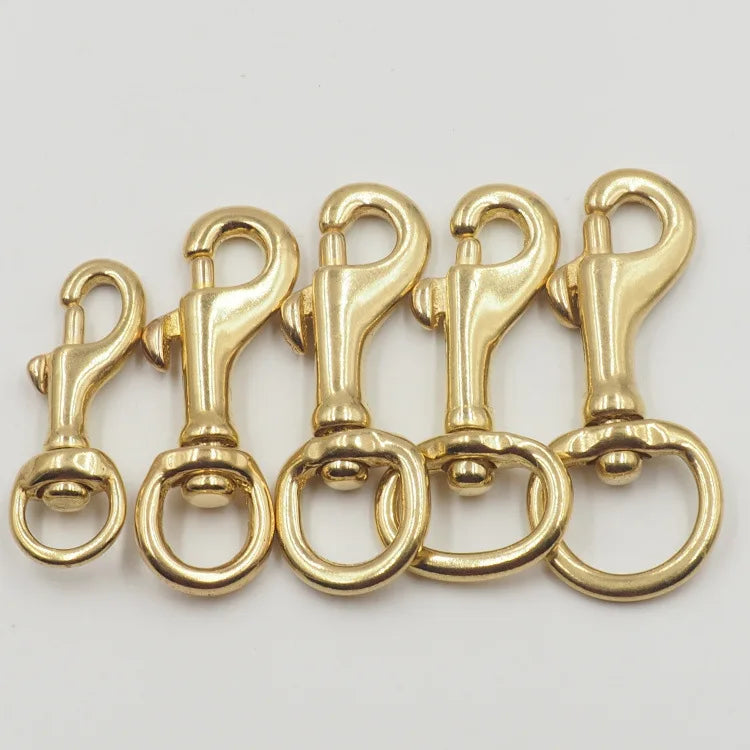 Solid Brass Eye Snap Hook Luxury Classic Style with Spring Swivel Hooks Lobster Clasp Low-Priced Hardware Accessory for Bags