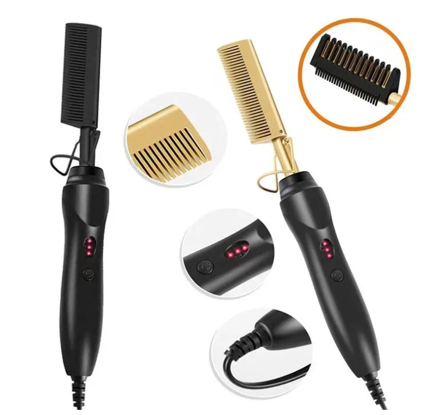Hot Comb for Human Hair 2 in 1 Hot Air Comb Straightener Electric Heating Hot Comb With Custom Logo