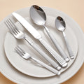 Hot Selling Roman Column Stainless Steel Cutlery Set Restaurant Knife Fork Spoon Light Luxury Mirror Silverware Cutlery Set