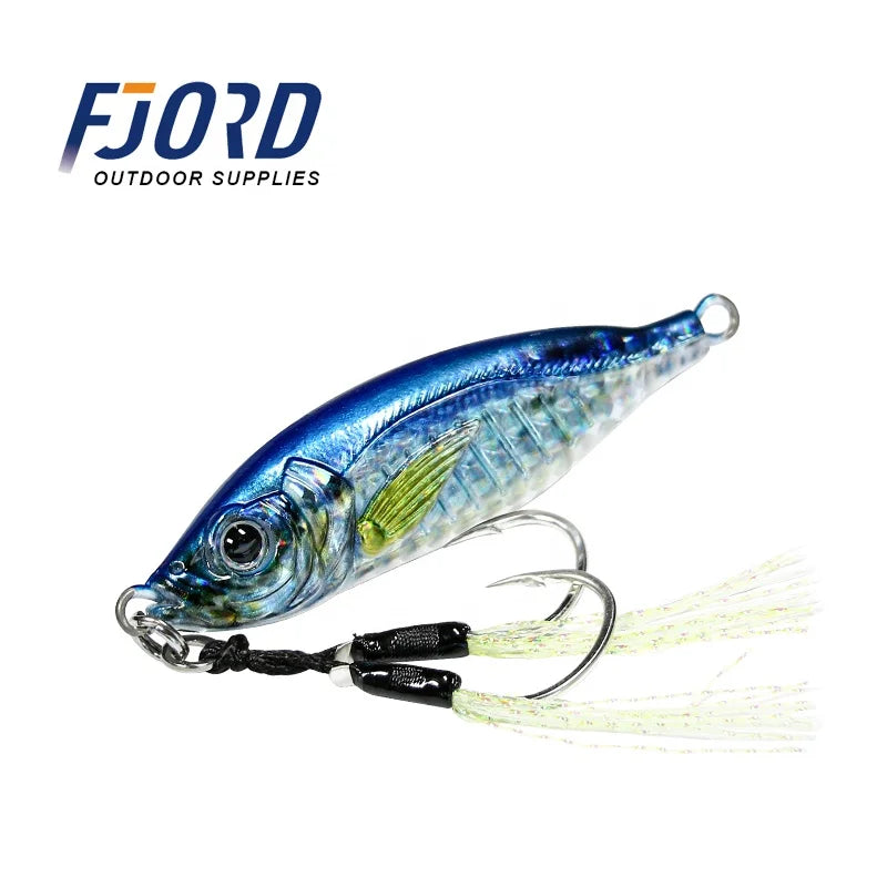 FJORD Stock 2024 Metal Jig Fishing Lures 3D Printing Jigging Lure Metal 40g 60g Bait Lures