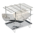 NP-344 Outdoor Camping ultra Light Folding Easy Storage Burning Fire Table Charcoal BBQ Campfire Rack Stainless Steel Stove