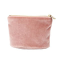 Custom Logo Womens Fashion Travel Cute Makeup Bags Mini Velvet Pink Make up Bag Customized Woman Velvet Cosmetic Bag Zipper