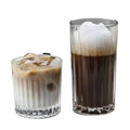 Ins Wind Vertical Pattern Coffee Cup 260ml 430ml Straight Glass Cup with Whiskey Tea & Water Drinking Glass Drinkware