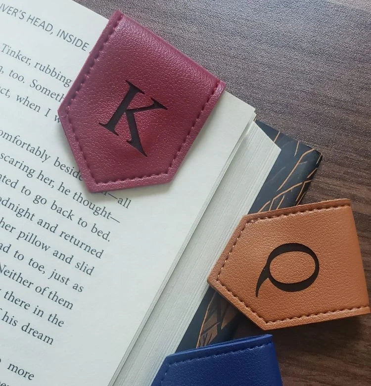Handmade Magnetic Leather Bookmark Laser Leather Bookmark Gift for Readers