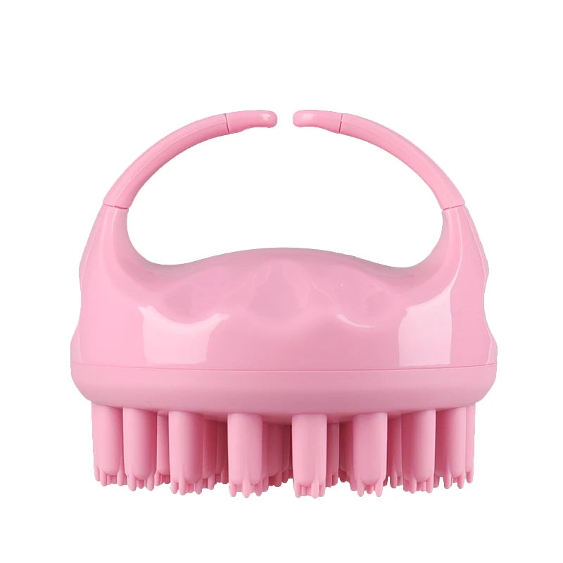 Hot Selling Light Pink and Light Blue Color Hair Brush Customized Silicone Scalp Massager Removing Dead Skin Cells Body MAssager