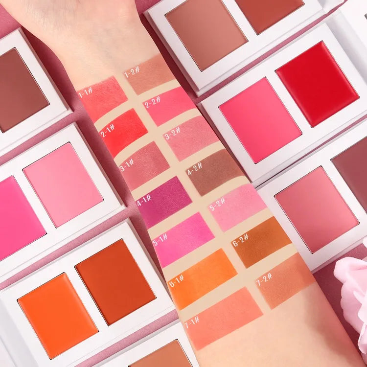 New Arrival Makeup Blusher High Pigmented 2 in 1 Powder Blush Cream Vegan Blush Cute Palette Private Label