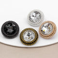 RB002 Custom Fashion Metal Jewellery Crystal Pearls Flower Sewing Accessories Rhinestones Pearl Fancy Buttons for Bag Clothing