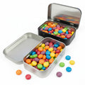 Eco Friendly Reusable Tinplate Cans Custom Empty Hinged Tin for Sweet Gift Packaging Wholesale Silver Metal Box