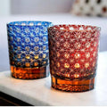 Japanese Style Kiriko Engraved Crystal Glass Whisky Brandy Cup for Bar Wedding or Hotel Use