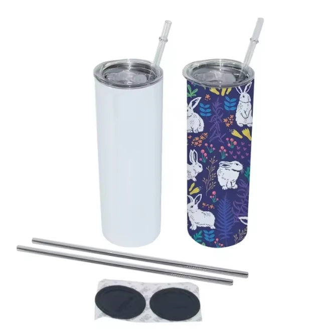 US Warehouse in Stock 20oz Vacuum Insulated Double Wall Stainless Steel Sublimation Diy Straight Coffee Tumbler With Straw