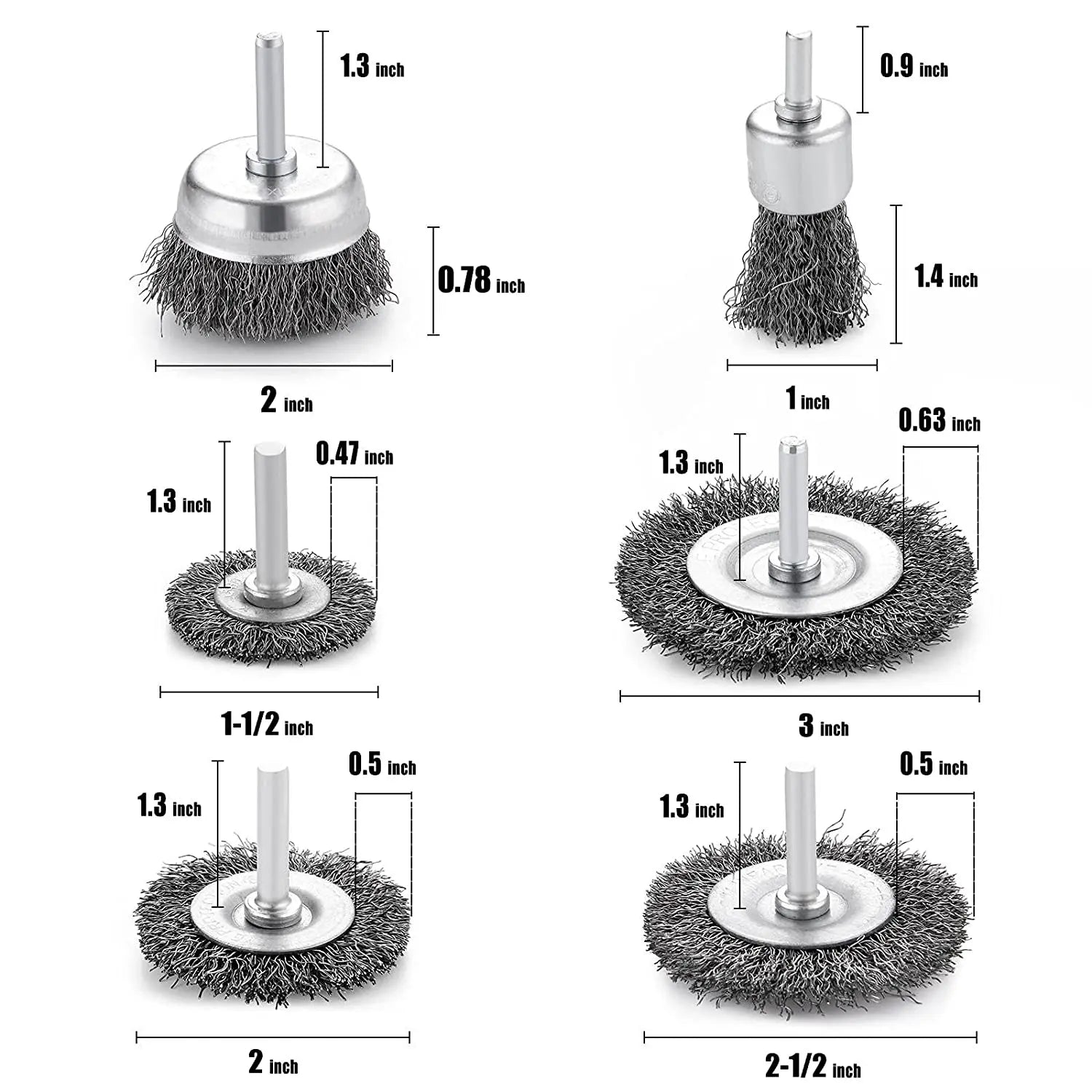 Wire Brushes for Cleaning 1/4 Inch Arbor 0.012 Inch Coarse Carbon Steel Crimping Wire Wheel