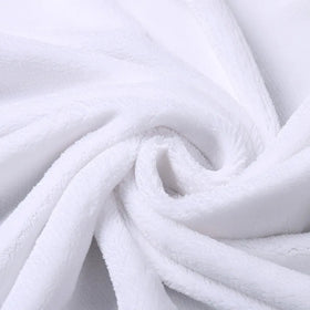Hot Sales Support Custom 250 280 300gsm Wholesale White Color 2 Side Flannel Minky Fleece Fabric for Sublimation