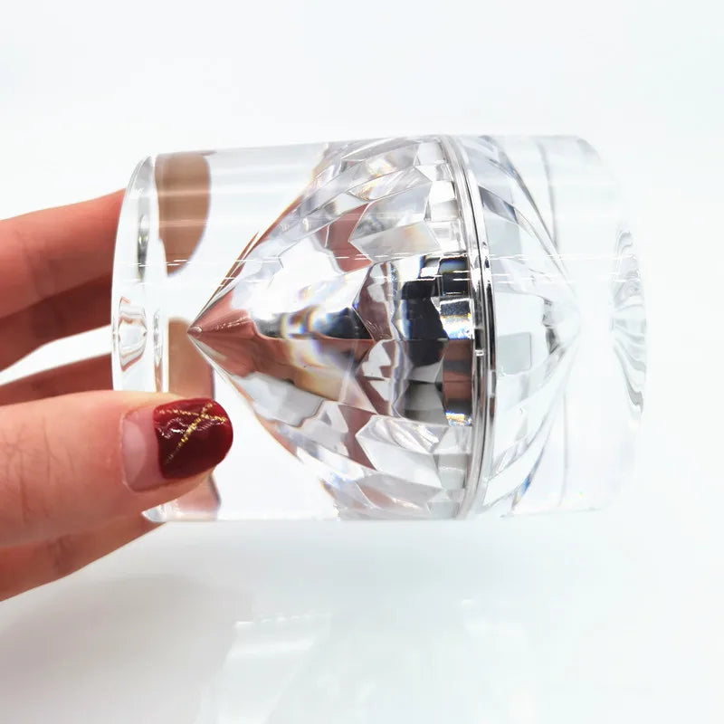 Stock 5g 10g 15g 30g 50g  Acrylic Plastic Empty Diamonds Cream Jar Luxury Cosmetic Cream Jar Silver Acrylic Diamond Jar