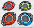 Collapsible Colander Set of 2 Round Silicone Kitchen Strainer Set Perfect for Draining Pasta Vegetable and Fruit