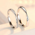 BASQUESUN Factory Fashionable Couple's Minimalist High-end Romantic Gift for People's Day Copper Inlaid Zircon Couple's Ring