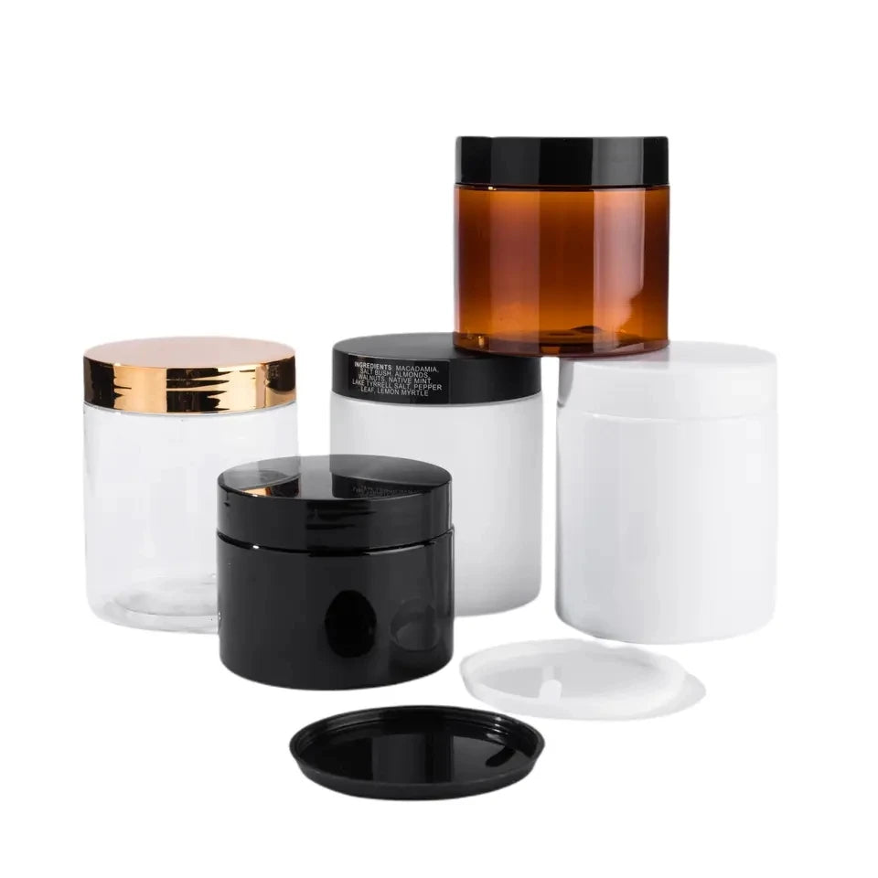 Clear Plastic Jar with Lids Refillable Empty Cosmetic Containers Jar 30ml/40ml/50ml/60ml/80ml for Travel Storage Make up