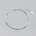 Latest Minimalist Round Metal Bead Snake Chain Bracelet Beaded 925 Sterling Silver Chain Bracelet for Women Girls