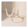 ERESI Hot Sale Minimalist Stainless Steel Jewelry Set 18K PVD Gold 5A High Quality Pearl Crystal Choker Necklace Earrings Set