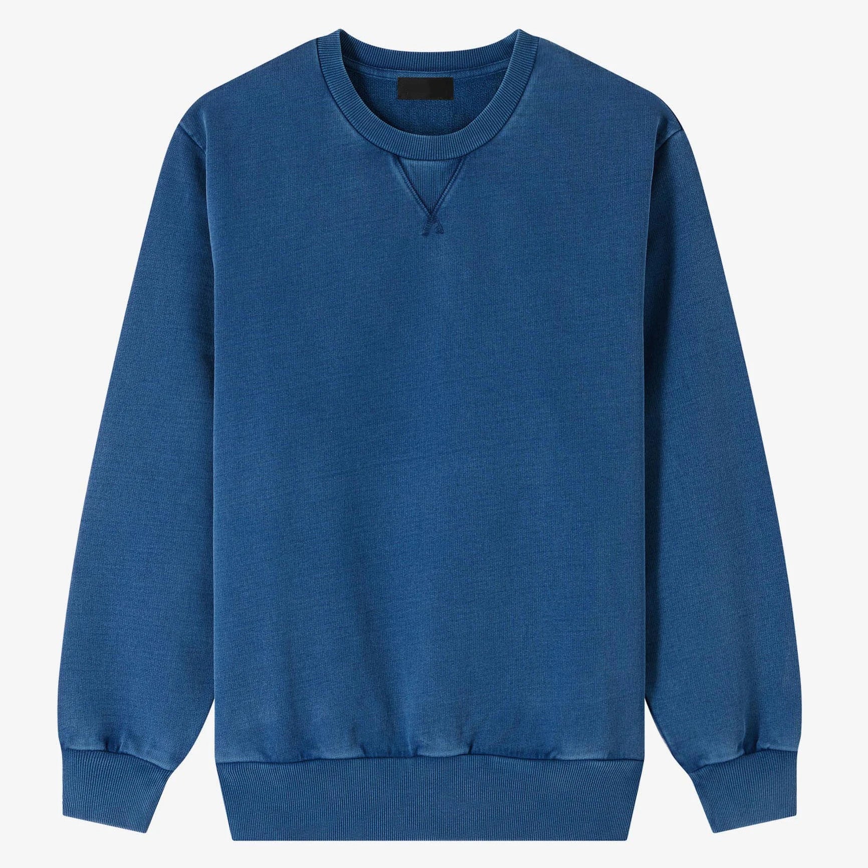 Factory Custom Unisex Boxy Fit 100% Cotton Wash Crew Neck Long Sleeve Solid Button Spring Sweatshirts