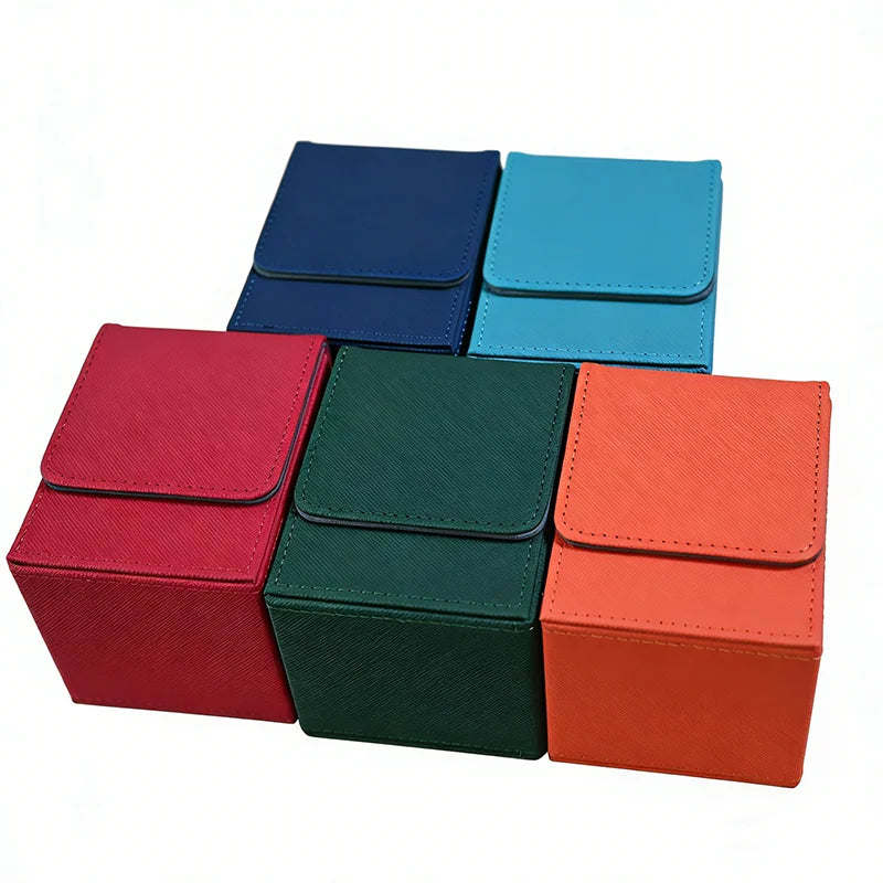 Cloth Grain Large Trading Horizontal Embossed Pu Magic Card Deck Box