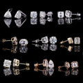 Starsgem Jewelry Women Loose Gemstone Diamond DEF Color Moissanite White Rose Yellow 9k 10k 14k 18k Platinum Studs Gold Earrings