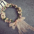 Women Flower Head Jewelry Tiara White Pearl Leaf Wedding Headband Bridal Hair Accessories for Bridal Head Ornament