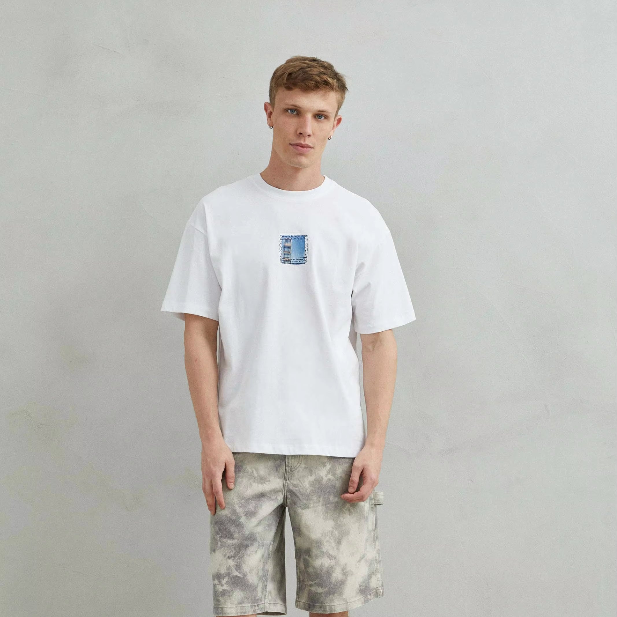 Unisex Oversized 100% Cotton Jersey Solid White Short Sleeve T-Shirt Size S Imperio Shop Lestel Ferit Design Barcelona