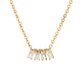 Brilliant 18K Gold Plated Stainless Steel Oval Chain Multiple White Crystal Rhinestones Pendant Women Necklace for Women Gift