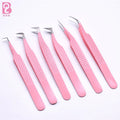 Beiqili Private Label Japanese Stainless Steel Fiber Tip Tweezers Ruler End Eyelash Tweezers Set Lash 90 Degree OEM/ODM Service