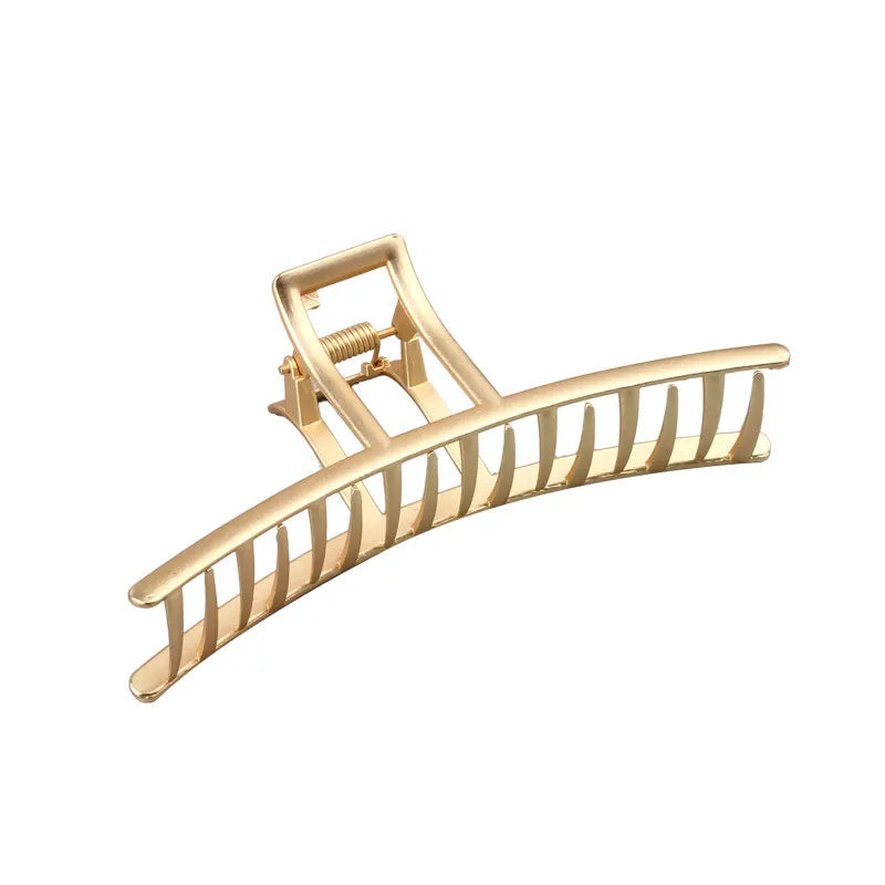 South Korea Dongmen Premium Hair Claw Feminine Shark Clip Back Headwear with Gold Metal Grip Wholesale