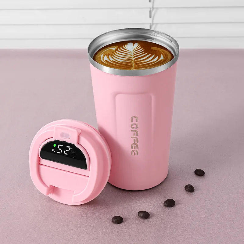 FX Water Bottle New Double Wall Stainless Steel Vacuum Smart Controlled Coffee Mug with Temperature Display Led Lid