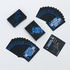 JP161 Factory Direct Supply Black Plastic Playing Cards 54 Cards 63x88mm Waterproof Durable Stylish Gift Idea
