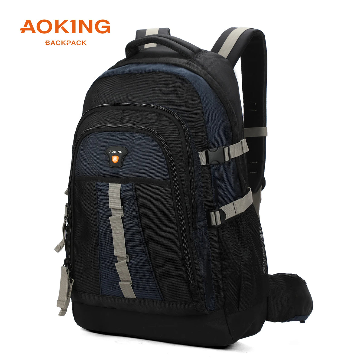 Aoking Fashion Letter Waterproof 36-57L Large Capacity Unisex Travel Sports Backpack Physiological Curve Back Polyester Zipper