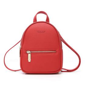 PU Leather Backpack Handbag Single Shoulder Bag Small Pockets Backpack for Girls Women Ladies