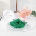 British Boho Country Boutique Autumn Civil Court Wedding Ceremony Fascinator and Birdcage Veil for Christchurch Bride