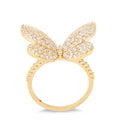 European and American Personality New Jewelry Beauty Micro-set Zircon butterfly Ring Copper Gold-plated Ring Jewelry