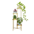 Wholesale 3-Tier Gold Wrought Iron Display Stand Indoor/Outdoor Steel Art Decor Environmentally Friendly Home Corner Vase Garden