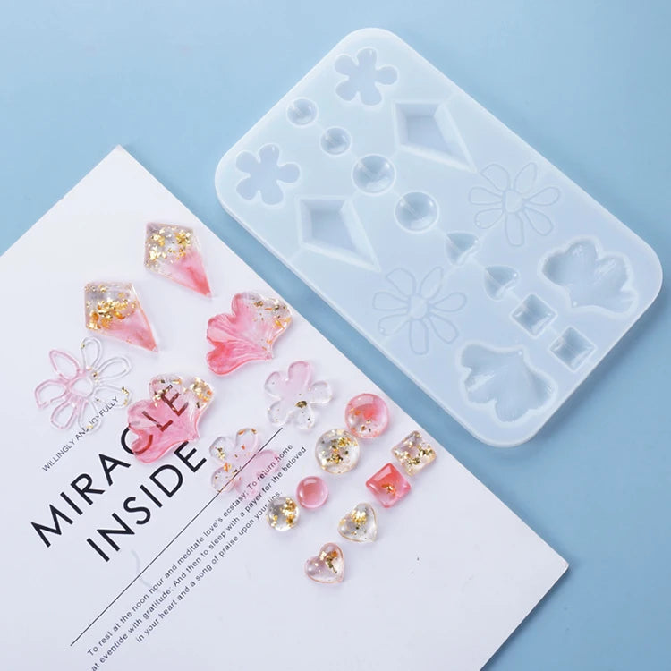 YS Resin Mold Romantic Holiday Earring Molds Silicone Resin Cabochon Making Earrings Making Jewelry DIY Clear Mold for UV Resin MegaBDM
