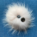 MWFur 14cm Hand Made Plush Raccoon Fur PomPom with Button for Hats Wholesale