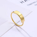 Qiuhan Minimalist Rectangle Signet Ring for Women Personalized Name Tone Stainless Steel Jewelry Custom Initial Gift