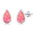 Fine Jewelry Custom Hypoallergenic 925 Sterling Silver Teardrop Pink Opal Stud Earrings for Women