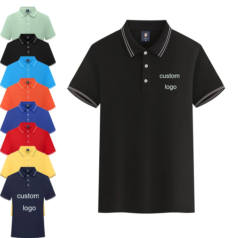Custom Logo Luxury High Quality Stretch Elastic Polo t Shirts PURE COTTON Performance Golf Polo Shirts