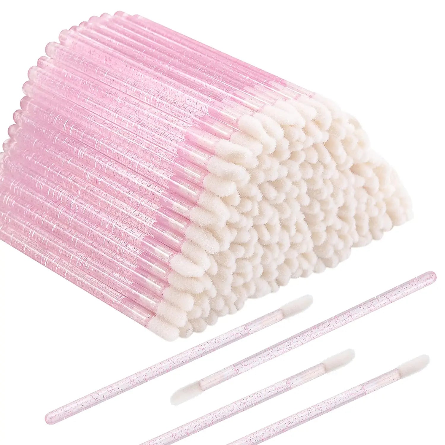 50pcs/bag Disposable Crystal Rod Lip Brush Wands Lint Free Lip Gloss Lipstick Gloss Wands Applicator Lip Brush