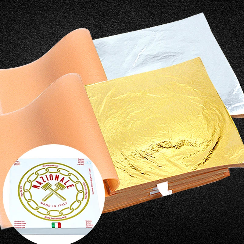 14*14cm Genuine Copper Leaf Imitation Gold Foil Leaf Antique Imitation Crafts 25 Pieces Per Book