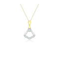 Custom Fanshaped Fashion Jewelry 18K Gold Plated 925 Sterling Silver Necklace Women