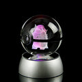 Drop-shipping 80mm Crystal Pokemon Pikachu Eevee Mewtwo Glass Ball Pokeball Toy Children Bedroom Night Light