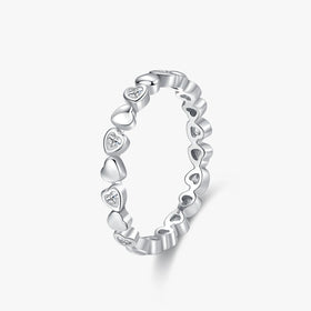 Ailmay 100% 925 Sterling Silver Charm Romantic Heart Zirconia Finger Rings for Women Wedding Engagement Statement Jewelry Gift
