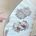 Big Brand Elegant Four Leaf Clover Design Brooch Natural Freshwater Pearl Fully Inlaid Zircon Handcrafted Pearl Jewelry