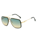 2024 Custom Logo UV400 Personalized Metal Double Beam Shades Women Large Frame Punk Style Sunglasses