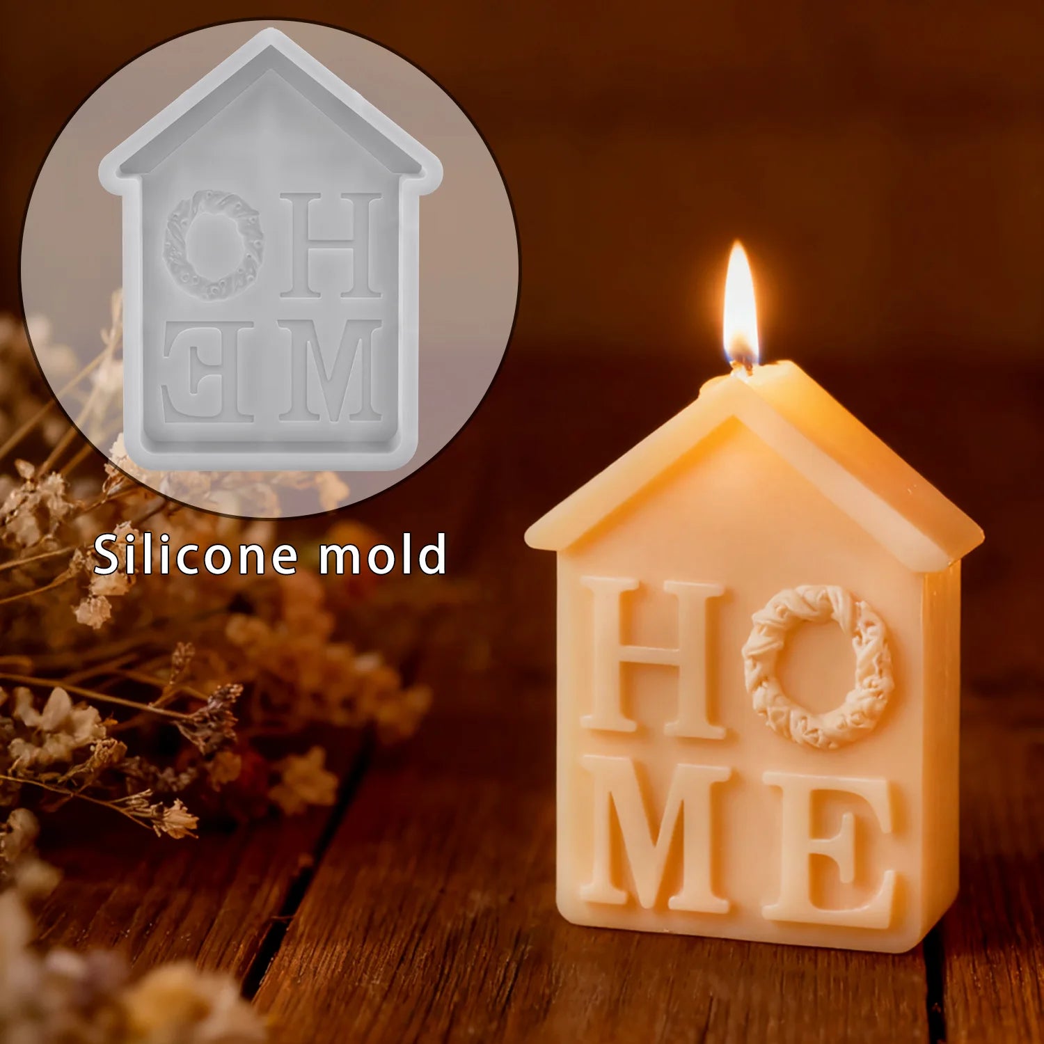 KK1055 DIY House Home Shape Silicone Mold Christmas Gift House Candle Silicone Mold
